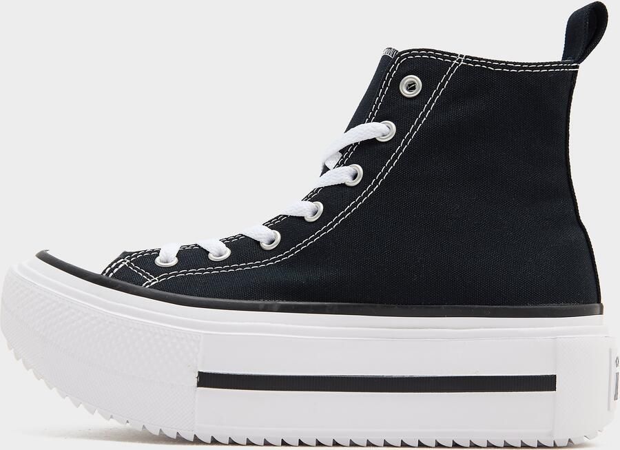 Converse All Star Lift High Double Stack Junior Zwart Kind Zwart