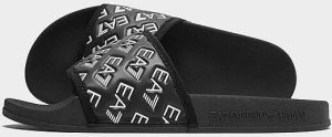Emporio Armani EA7 All Over Print Slides Dames Black- Dames