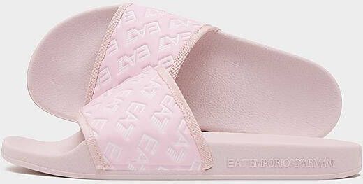 Emporio Armani EA7 All Over Print Slides Dames Pink- Dames Pink