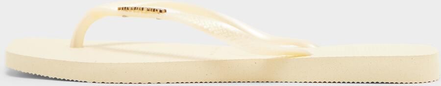 Havaianas Slim Square Logo Metallic Flip Flops Dames Crème- Dames Crème - Foto 3