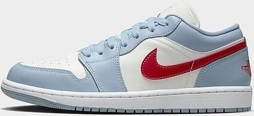 Jordan Air 1 Low Dames Sail Blue Grey White Dune Red- Dames Sail Blue Grey White Dune Red