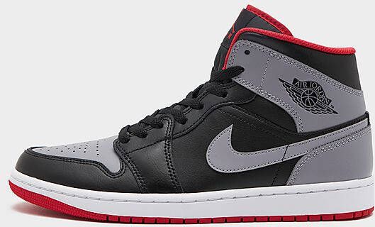 Jordan Air 1 Mid Black Fire Red White Cement Grey- Heren Black Fire Red White Cement Grey