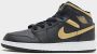 Jordan Air 1 Mid Junior Black White Metallic Gold Black White Metallic Gold - Thumbnail 2