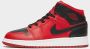 Nike Air Jordan 1 Mid Reverse Bred (2021) (GS) 554725-660 BRED Zwart Rood Schoenen - Thumbnail 4