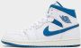 Jordan Air 1 Mid SE Heren Sneakers Schoenen Leer Wit-Blauw FN5215 - Thumbnail 2