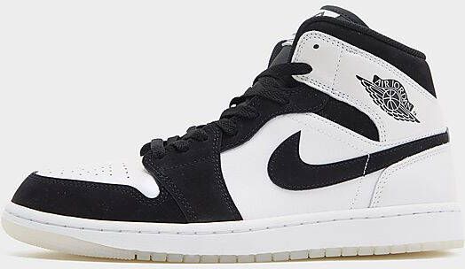 Jordan Air 1 Mid Diamond Shorts DH6933-100 zwart parelmoer wit sneakers unisex - Foto 3