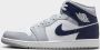 Jordan Herenschoenen Air 1 Mid White Wolf Grey Midnight Navy- Heren White Wolf Grey Midnight Navy - Thumbnail 2