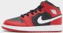 Nike Jordan Air Jordan 1 MID Sneakers Kids Zwart Wit Rood Doos zonder deksel - Thumbnail 2