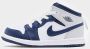 Nike Jordan 1 Mid Kinderschoen Sneaker Blauw Grijs Doos zonder deksel - Thumbnail 2
