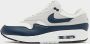 Nike Air Max 1 Essential Summit White Light Silver White Armoury Navy- Summit White Light Silver White Armoury Navy - Thumbnail 2