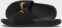 Nike Kawa Younger Older Kids' Slide Black Metallic Gold Kind Black Metallic Gold - Thumbnail 3