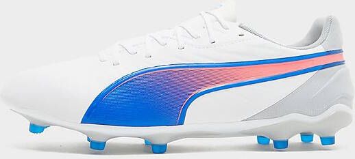 Puma King Match senior voetbalschoenen wit kobaltblauw lichtgrijs - Foto 6