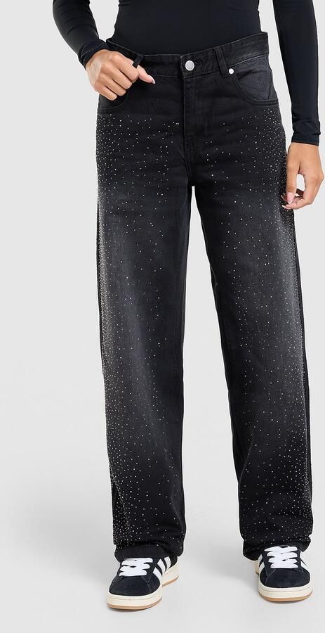 Unlike Humans Diamante Jeans Zwart