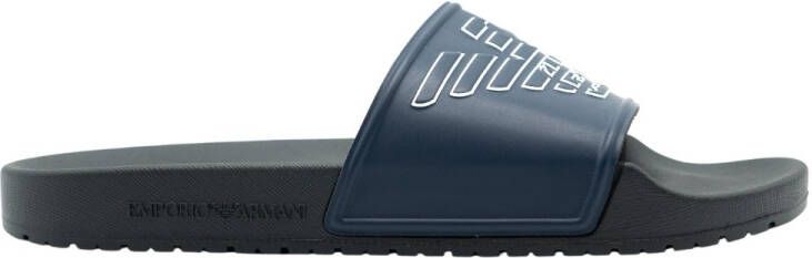 Emporio Armani Gedurfde Logo Print PVC Muiltjes Blue Unisex - Foto 6