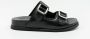 Unisa Cutler Double Buckle Slippers Zwart Dames - Thumbnail 6
