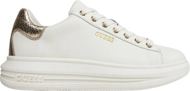 Guess Dames Vibo Leren Sneakers Wit Goud White Dames - Foto 10