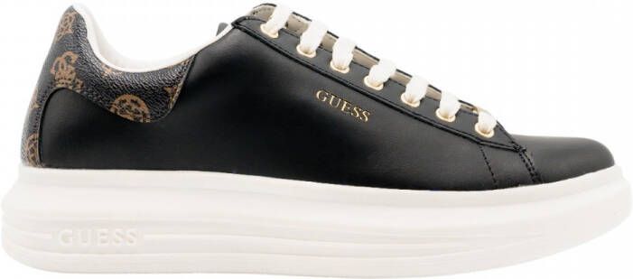 Guess Dames Sneakers Vibo van leer zwart bruin Wit - Foto 11