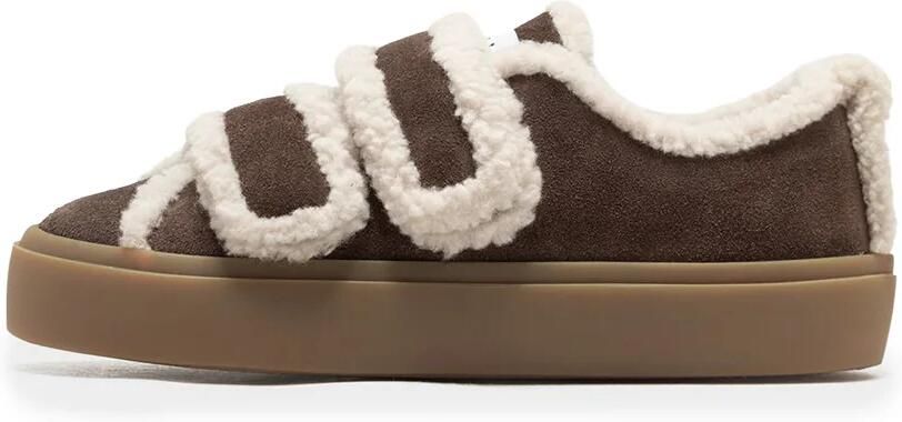 INUIKII Instappers Dames Shearling Low Velcro Textiel Bruin - Foto 7