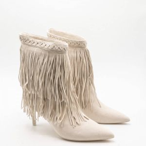 Josh V Delia Laarsjes Met Hak En Franjes Lichtbeige