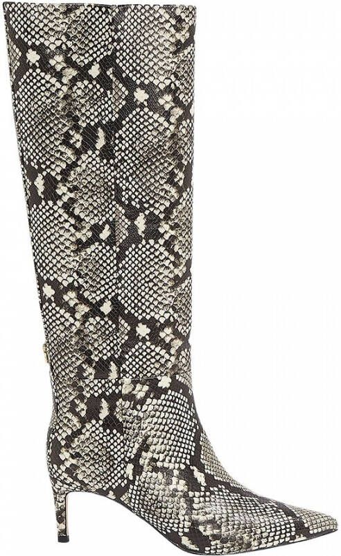 JOSH V Martha Snake laarzen met slangenprint zwart beige - Foto 3
