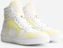 NIKKIE Livia hoge leren sneakers wit geel - Thumbnail 3