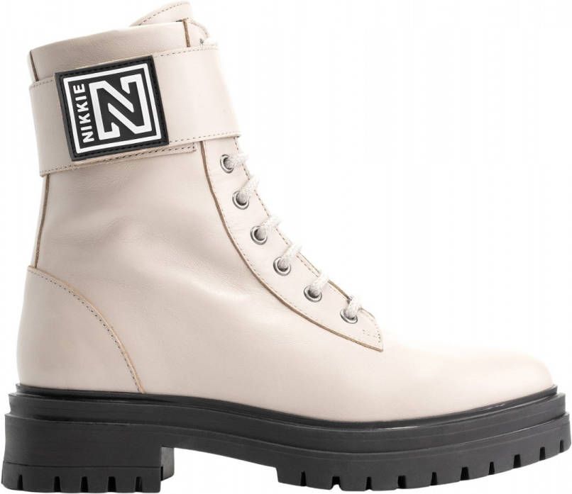 NIKKIE Philein Boots leren veterboots beige