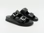 Unisa Cutler Double Buckle Slippers Zwart Dames - Thumbnail 4