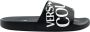 Versace Jeans Couture Zwarte Logo Pool Slides Sandalen Black Heren - Thumbnail 4