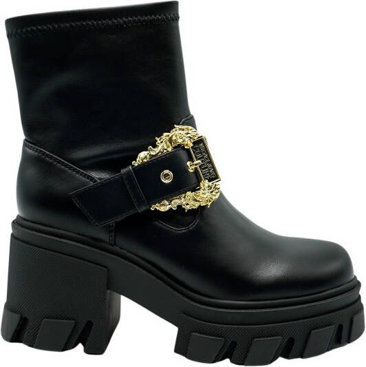 Versace Jeans Couture Slip-On Enkellaarzen met Versace Gesp Black Dames - Foto 15