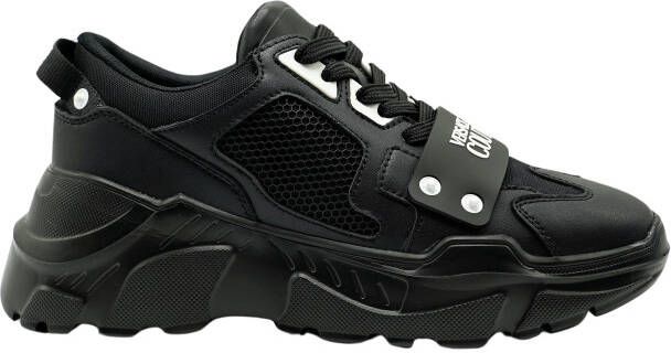 Versace Jeans Couture Lage profiel sneakers voor heren met gladde graaninzetten Black Heren - Foto 4