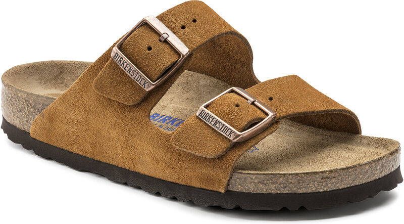 Birkenstock Arizona bruin suède zacht voetbed regular sandalen uni  (1009526) - Schoenen.nl