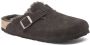 Birkenstock slipper BOSTON Shearling Mocca Suede Leather narrow - Thumbnail 4