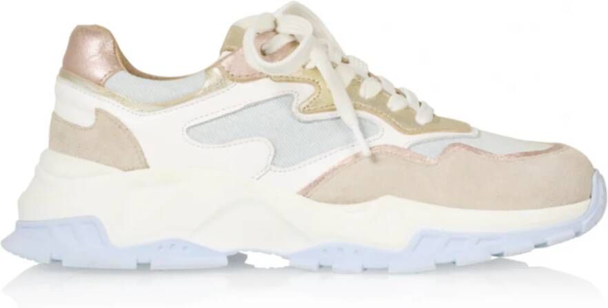 Dwrs Dames Sneakers Chester Denim Rose jeans Jeansblauw - Foto 4