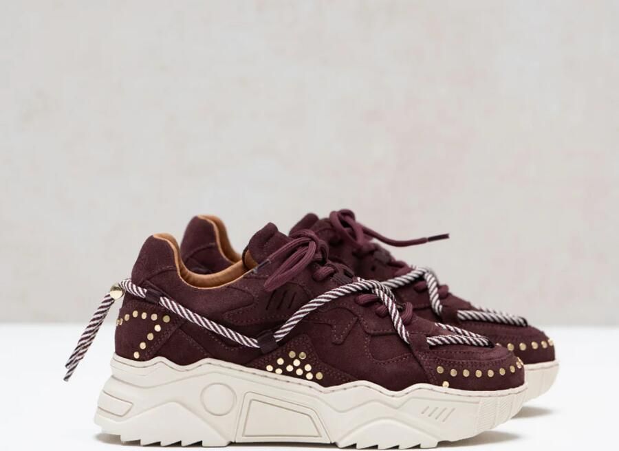 DWRS The label DWRS Dames Sneakers Bordeaux Leer Suéde - Foto 2