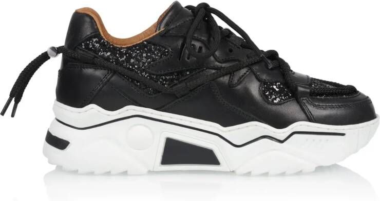 DWRS LABEL DWRS JUPITER glitter Black Dames Sneaker J5554