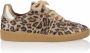 DWRS LABEL DWRS POONA Leopard Sand Champagne Dames Sneaker B11456 - Thumbnail 2