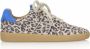 DWRS LABEL DWRS POONA Leopard Sand Kobalt Dames Sneaker B11456 - Thumbnail 4