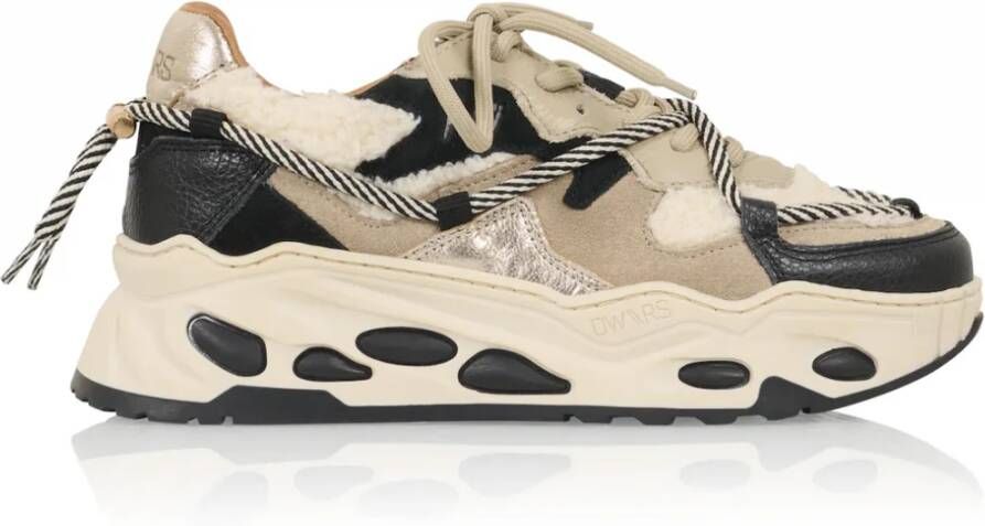 DWRS LABEL DWRS Saturnus teddy sneakers Zwart Leer Lage sneakers Dames - Foto 4