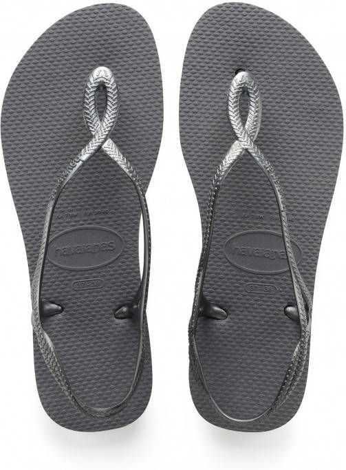Havaianas Sandalen Luna met fijne riempjes in vlecht look - Foto 3