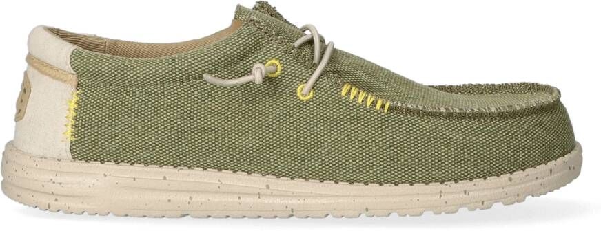 Hey Dude Groene platte schoenen Wally Coastline Jute Green Heren - Foto 4