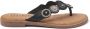 Lazamani Dames Slippers 75.451 South Zwart Leer LA75451south - Thumbnail 5