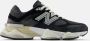 New Balance Zwarte Sneakers Aanbevolen Logo Suède Canvas Rubberen Zool Black - Thumbnail 4