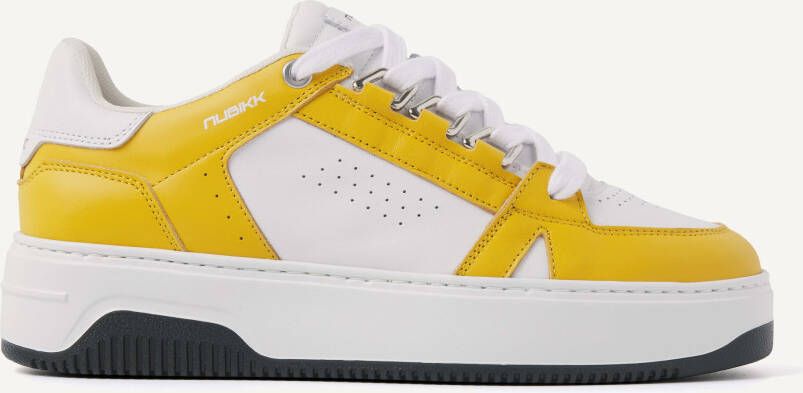 Nubikk Basket Buxton White Leather Yellow Lage sneakers