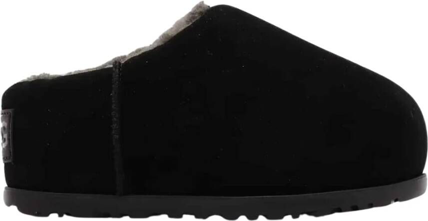 Ugg Shearling Gevoerde Flatform Slides Black Dames