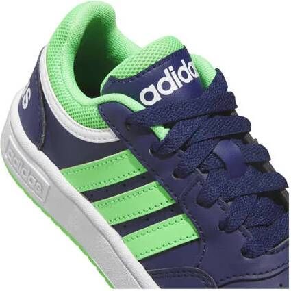Adidas Originals Hoops 3.0 sneakers donkerblauw groen Jongens Meisjes Imitatieleer 35 1 2