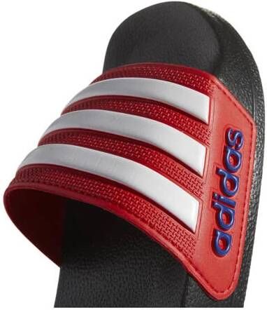 Adidas Sportswear Adilette Shower badslippers zwart wit rood Jongens Meisjes Rubber 28