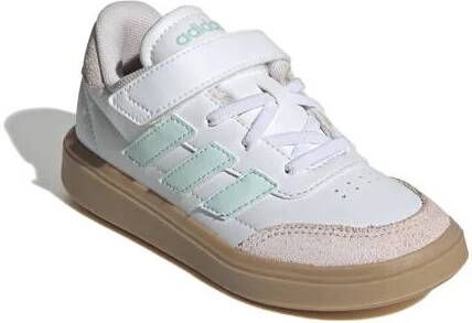 Adidas Sportswear Courtblock sneakers wit lichtblauw roze gum Jongens Meisjes Imitatieleer 33