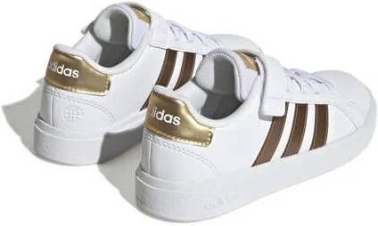 Adidas Sportswear Grand Court 2.0 EL sneakers wit goud Jongens Meisjes Imitatieleer 28