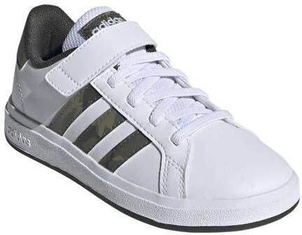Adidas Sportswear Grand Court 2.0 EL sneakers wit olijfgroen donkergroen Jongens Meisjes Imitatieleer 28