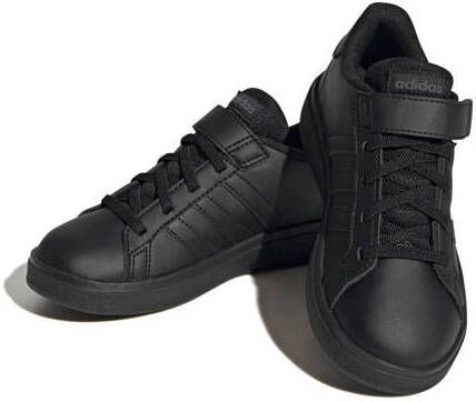 Adidas Core adidas Sportswear Grand Court Schoenen met Elastische Veters en Klittenband Kinderen Zwart - Foto 3